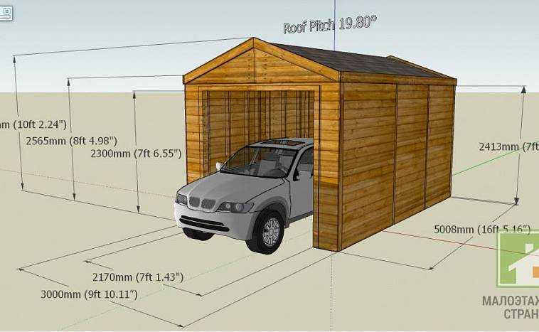 Оптимальные, стандартные и минимальные размеры гаража для автомобилей: ширина, высота, фото