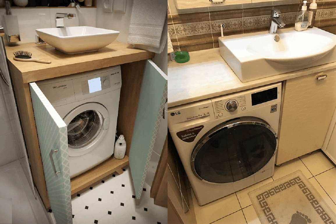 Тумба под стиральную машину — 120 фото моделей и советы экспертов как выбрать мебель для кухни и ванной
