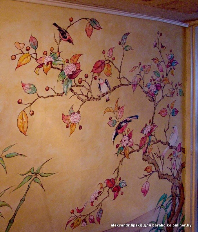 Роспись стен: 100 фото вариантов украшения стен при помощи росписи и особенности оформления росписью