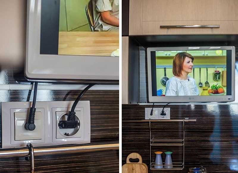 Где разместить телевизор на кухне: 5 мест и полезные советы