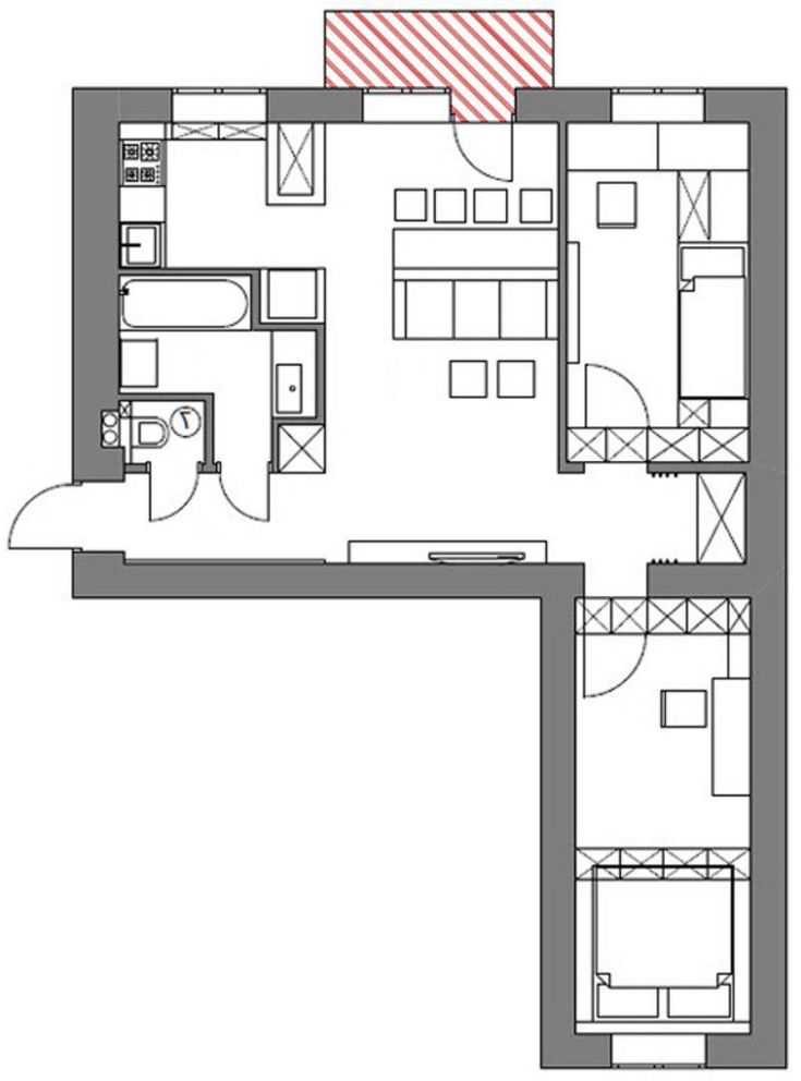 Дизайн 2х комнатной хрущевки — перепланировка и интерьер