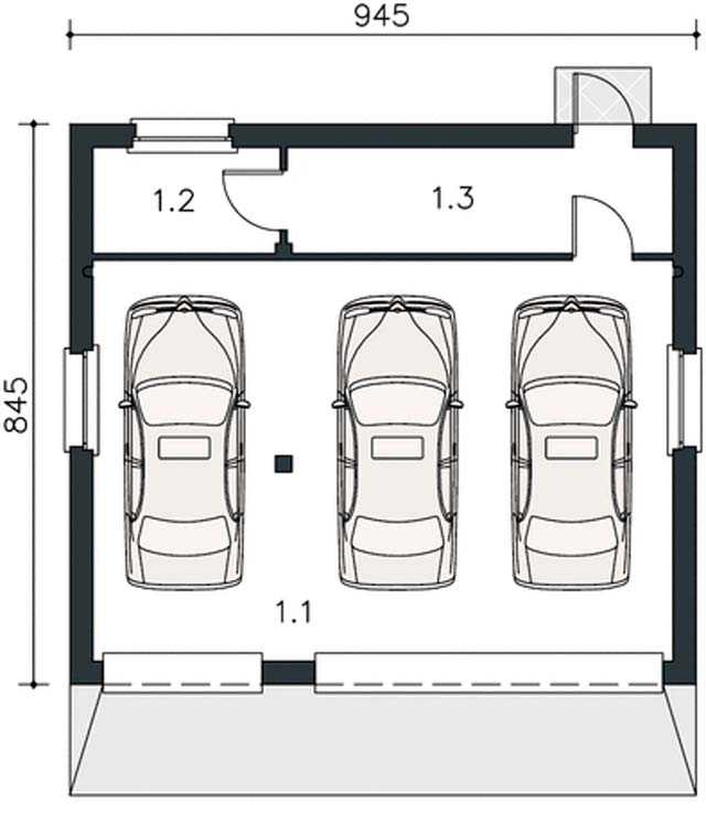 Размер гаража на 2 машины: чертежи помещения на два авто, оптимальная ширина и стандартные параметры для двух автомобилей