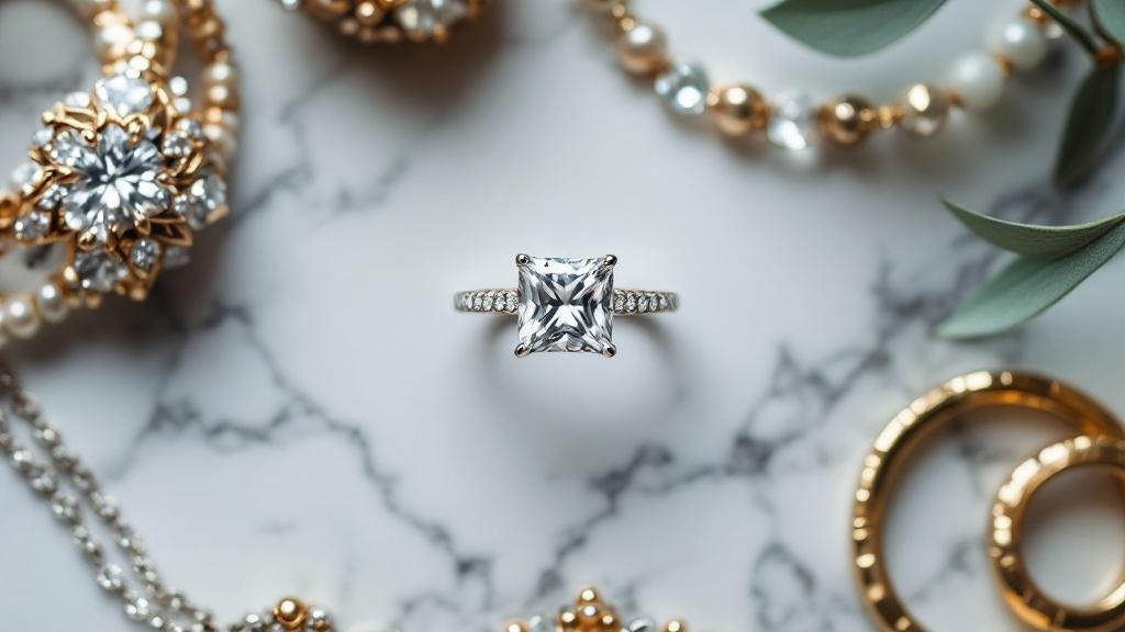 Помолвочные кольца из белого золота с огранкой «Принцесса»: строгая и элегантная геометрия для уверенных в себе девушек