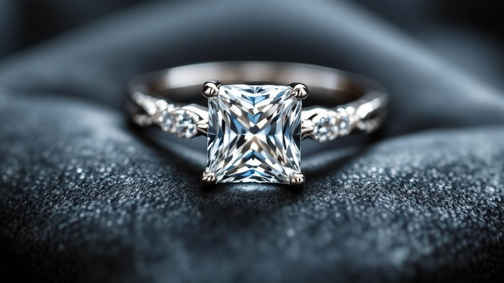 Помолвочные кольца из белого золота с огранкой «Принцесса»: строгая и элегантная геометрия для уверенных в себе девушек