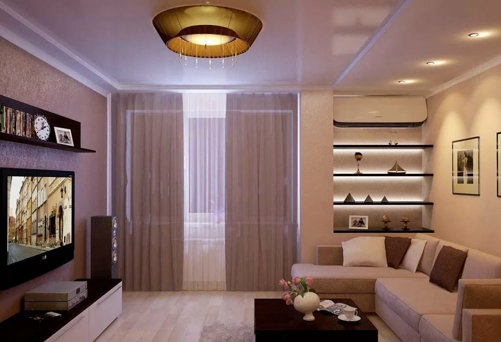 Дизайн гостиной комнаты площадью 16 кв. м (85 фото): оформление зала в квартире, интерьер гостиной площадью 16 метров в современном стиле