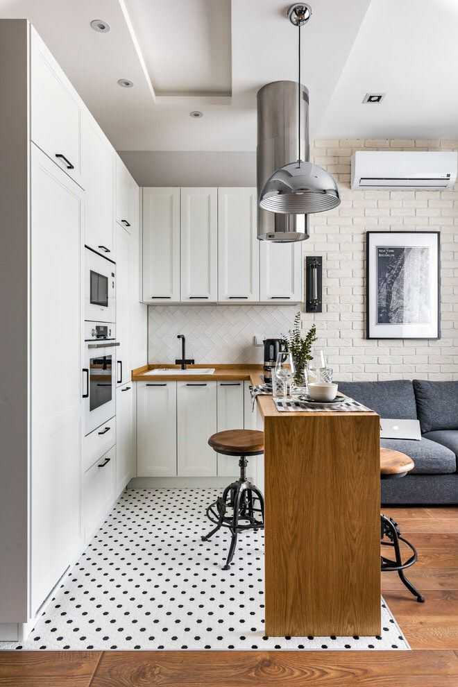 Маленькая кухня-гостиная: идеи, зонирование, дизайн, фото в интерьере