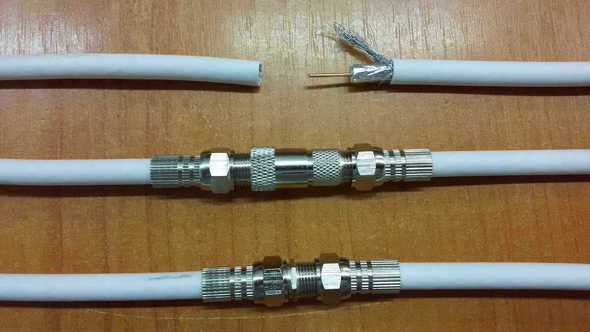 Соединение антенного кабеля между собой