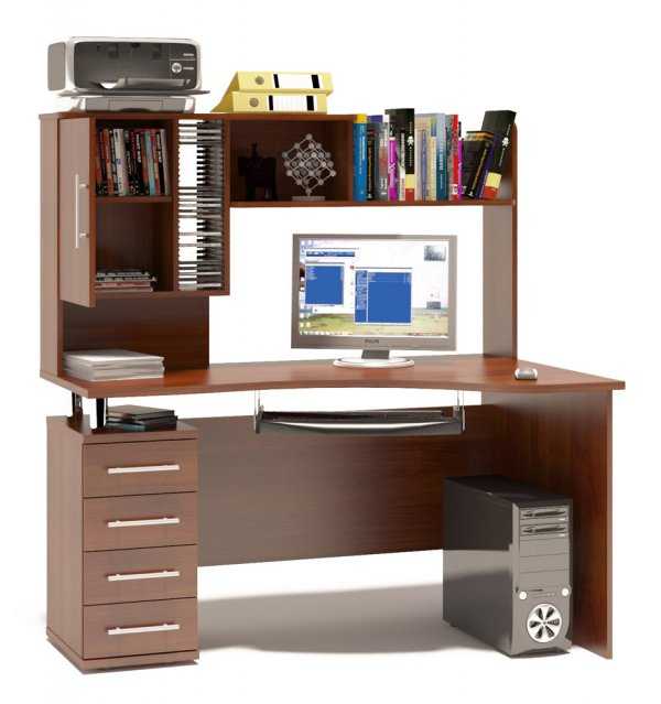 Компьютерный стол со стеллажом (33 фото): выбираем мебель для компьютера со встроенным стеллажом