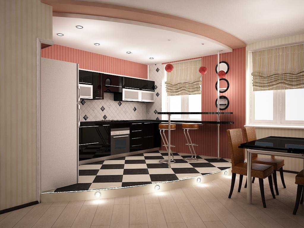 Принципы зонирования гостиной и кухни