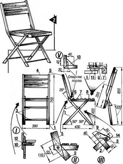 Как сделать своими руками складной стул – этапы работы