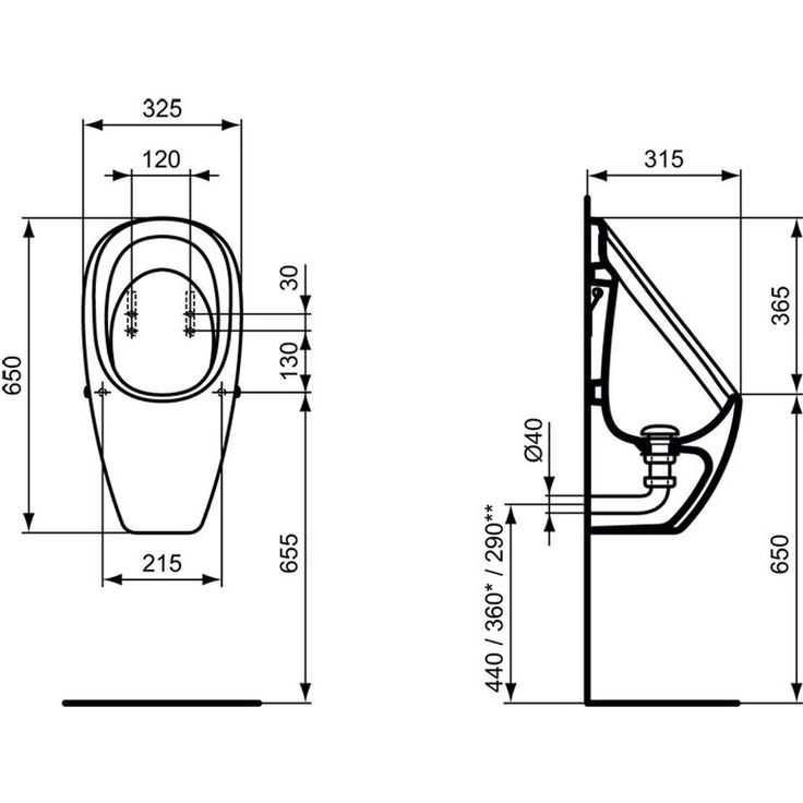 Установка писсуара: монтаж, подключение к канализации настенного и напольного писсуара, размеры, нормы и схемы установки инсталляции