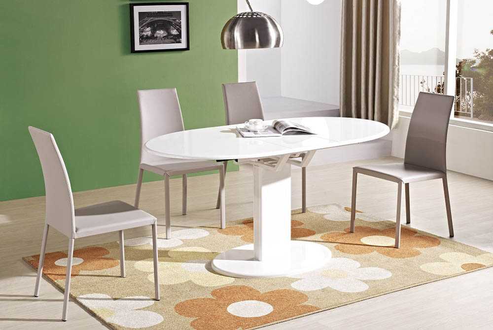 Круглый раздвижной стол на кухню (54 фото): кухонный белый стол диаметром 90 см на одной ножке