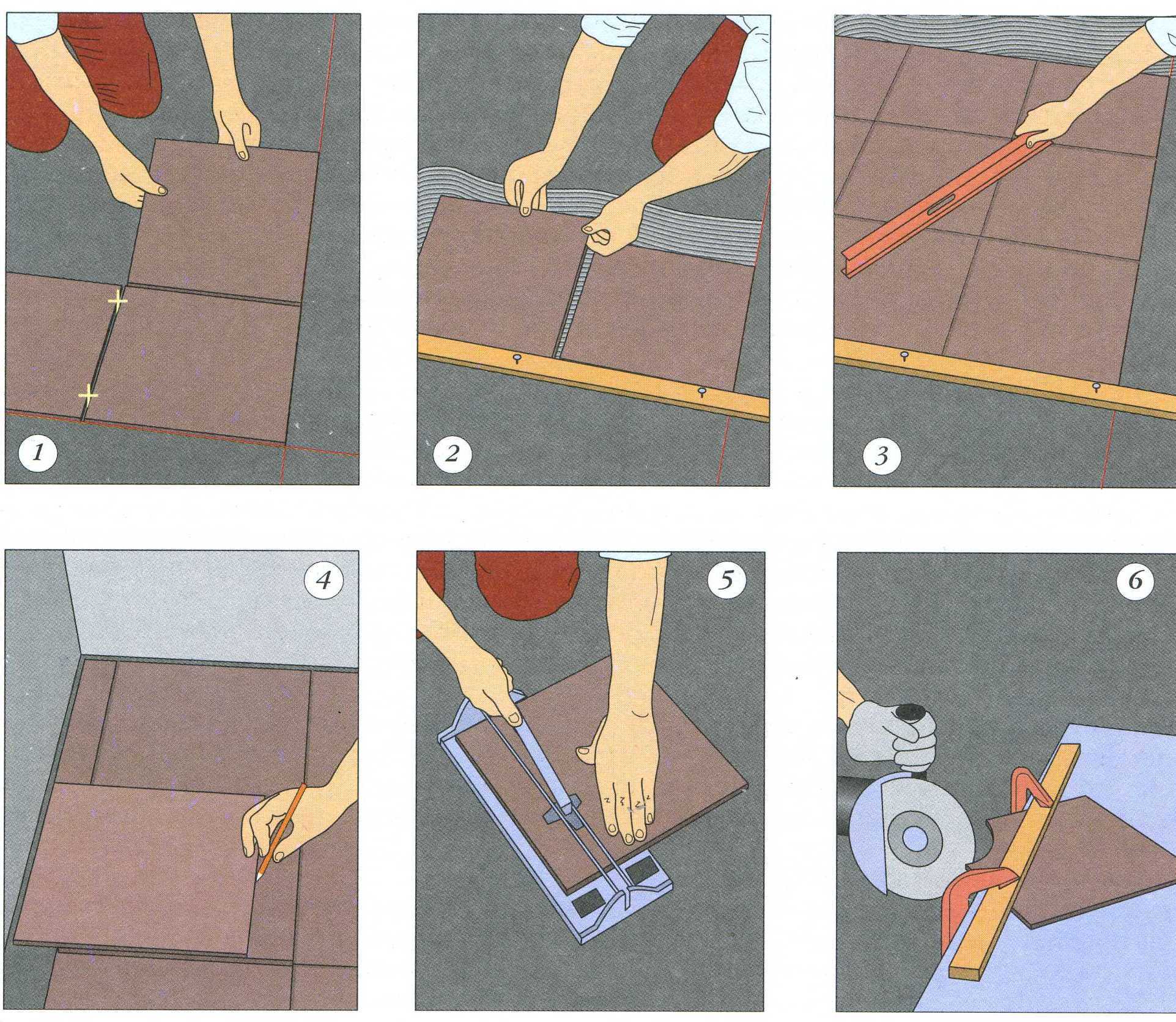 Правила укладки плитки на пол: порядок работ