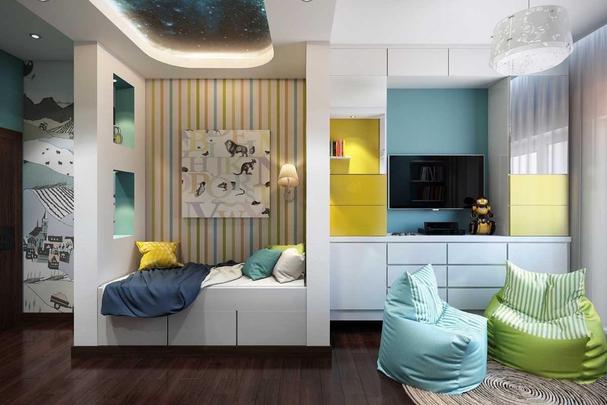 Детская спальня в комнате для родителей: способы зонирования помещения на детскую и взрослую, советы по оформлению
