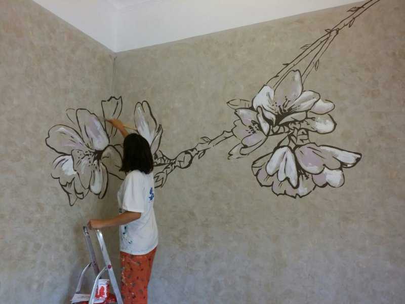 Художественная роспись стен в интерьере своими руками