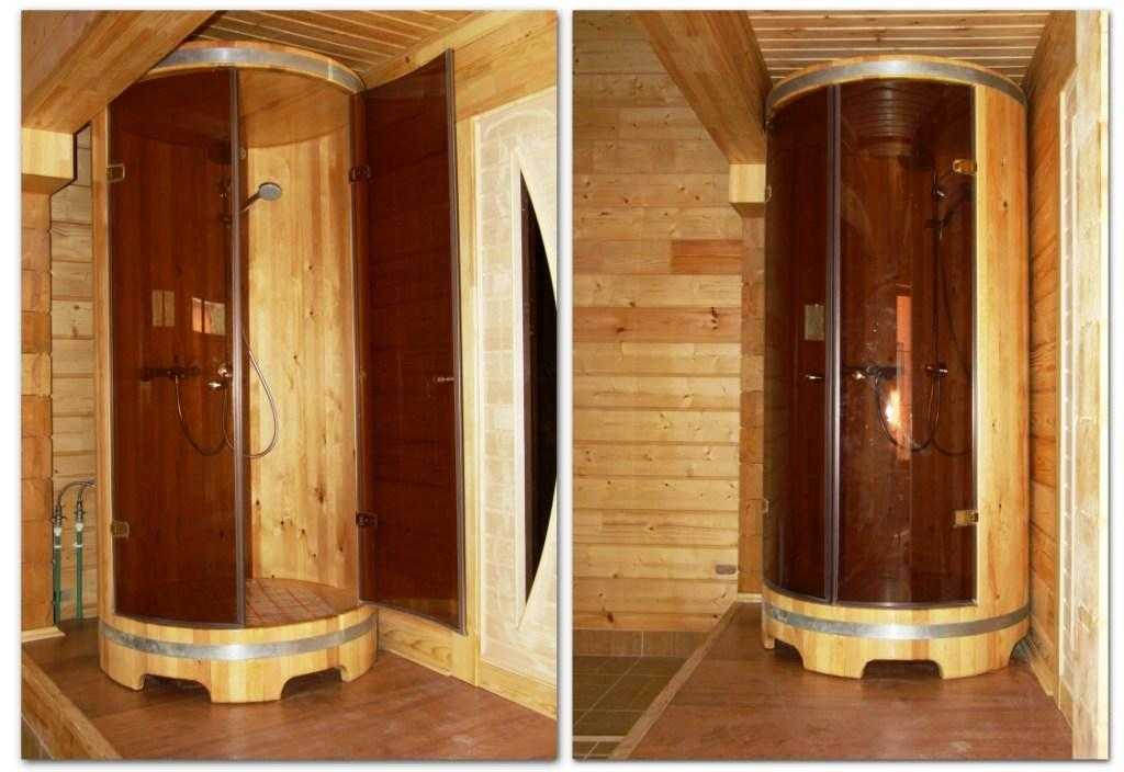 Санузел в деревянном доме: как сделать душевую кабину