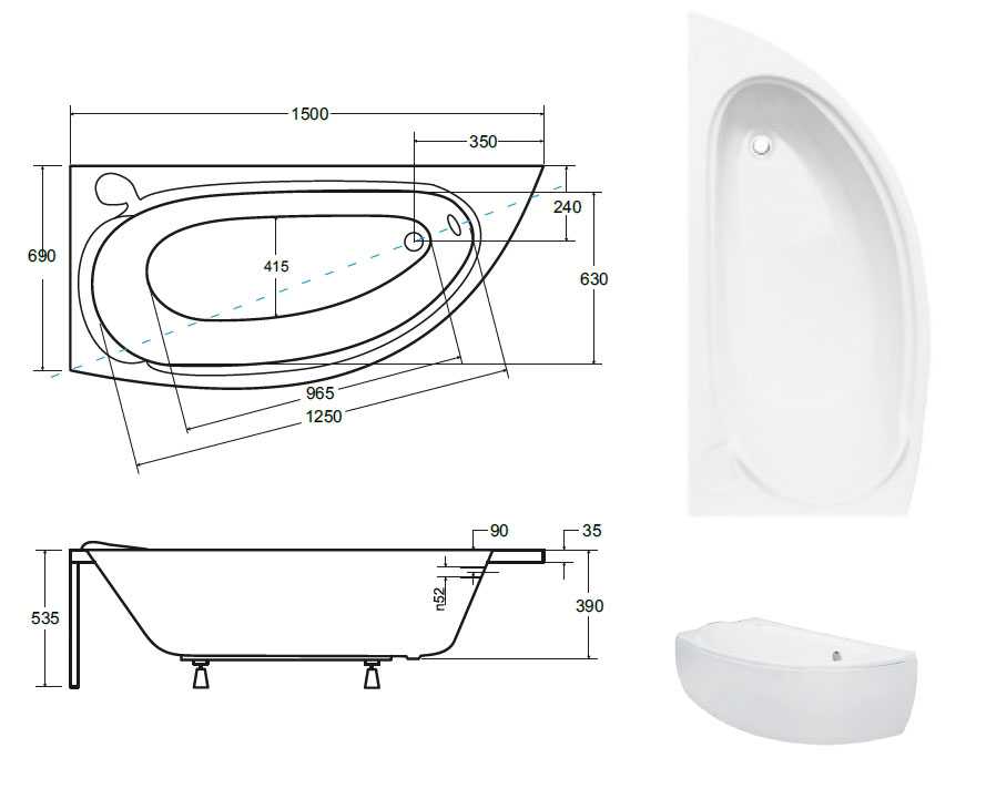 Размеры ванн (24 фото): стандартная ширина ванны для ванной комнаты. какая бывает длина?