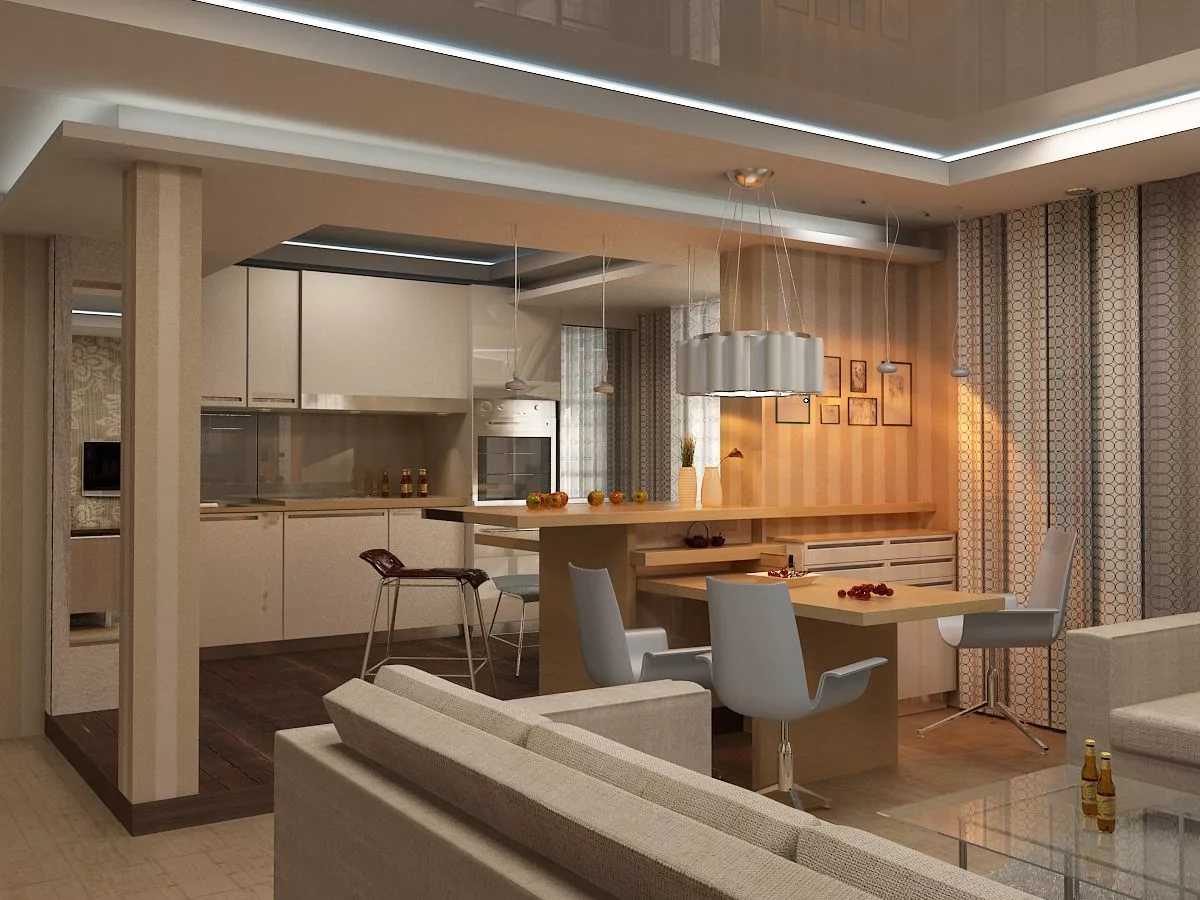 Дизайн кухни-гостиной +100 фото вариантов современного интерьера