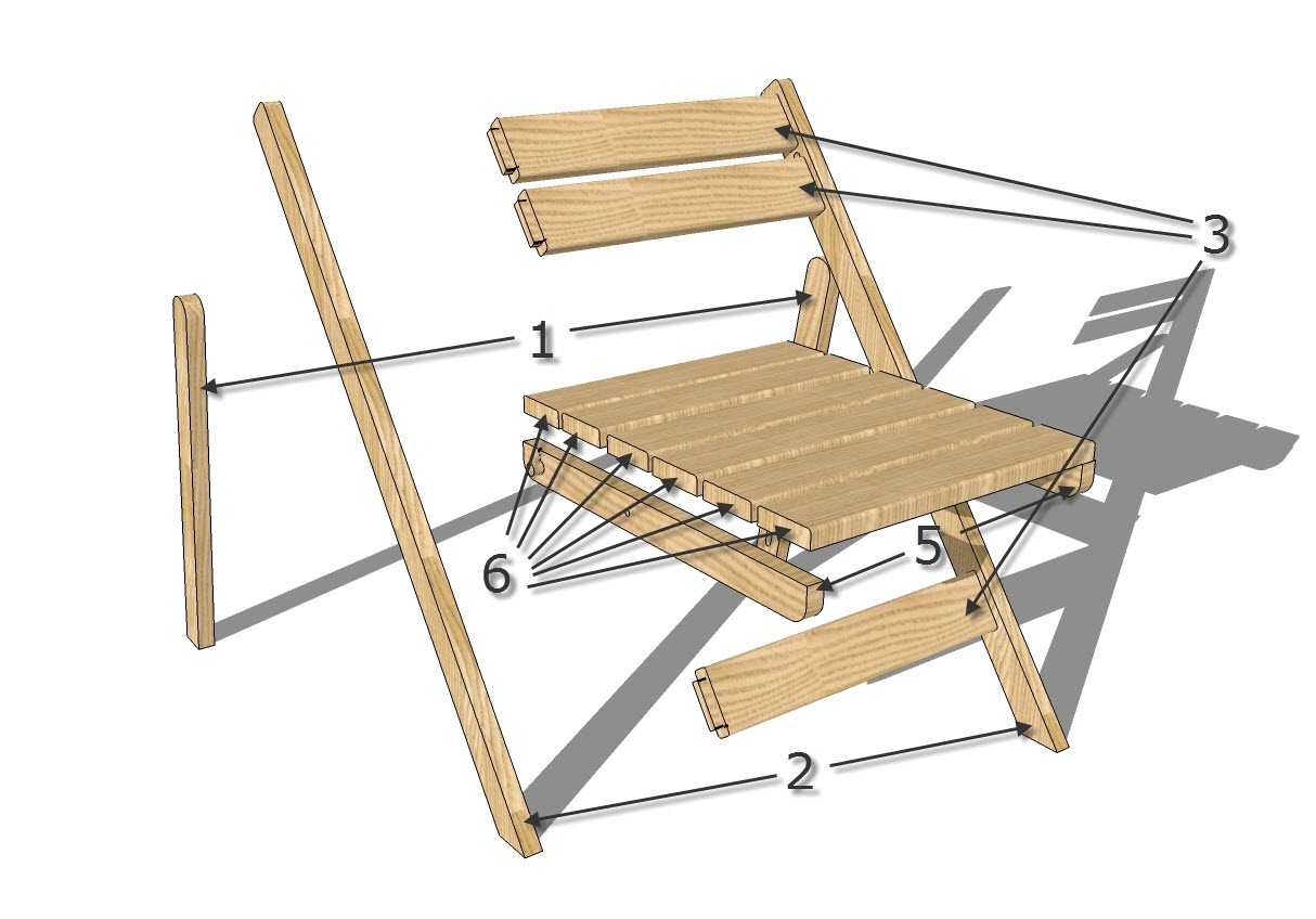 Как сделать складной стул своими руками: чертежи деревянного стула со спинкой, походный стул
