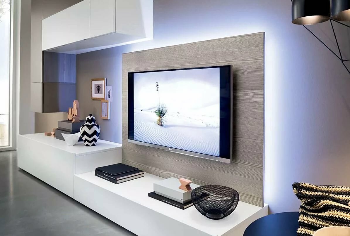 Телевизор в гостиной — идеи размещения в современном интерьере +116 фото