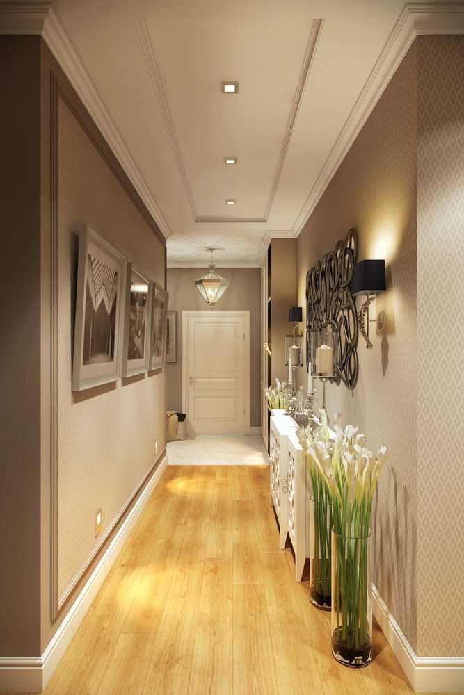 Дизайн длинного коридора: чем украсить, интересные идеи и решения, фотографии
