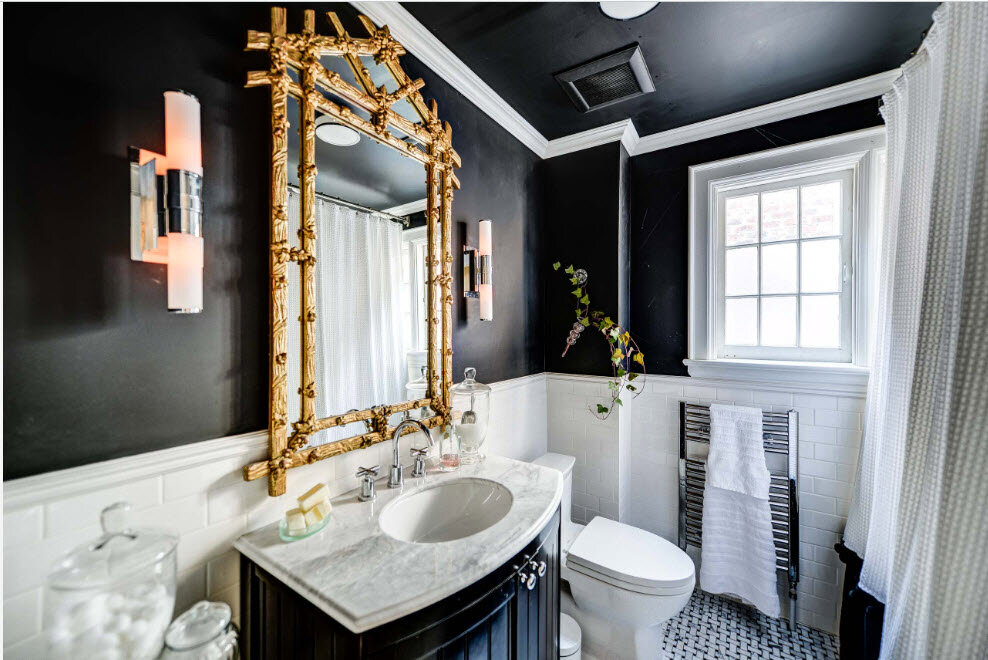 Грамотный дизайн черной ванной комнаты: идеи и сочетания темного цвета