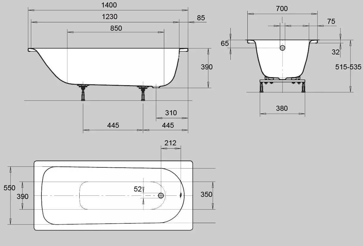 Размер ванны: стандартной, сидячей, угловой, чугунной, стальной, акриловой