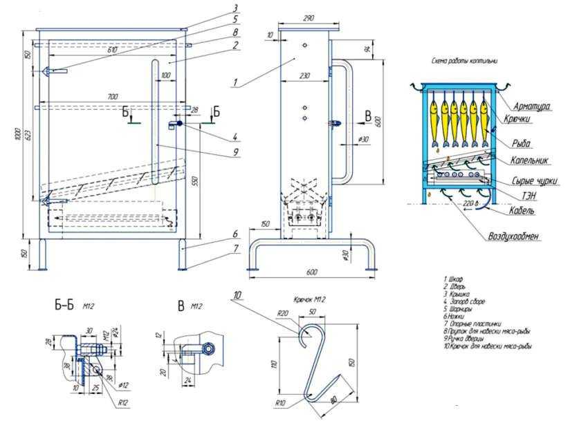 Дымогенератор для холодного копчения своими руками чертежи: устройство, схема, размеры в разрезе