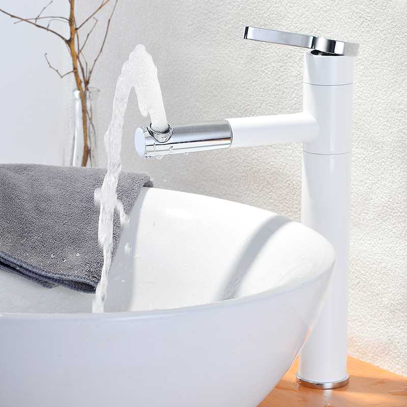 Высокий смеситель для раковины-чаши: кран для накладного умывальника в ванную комнату с высоким изливом