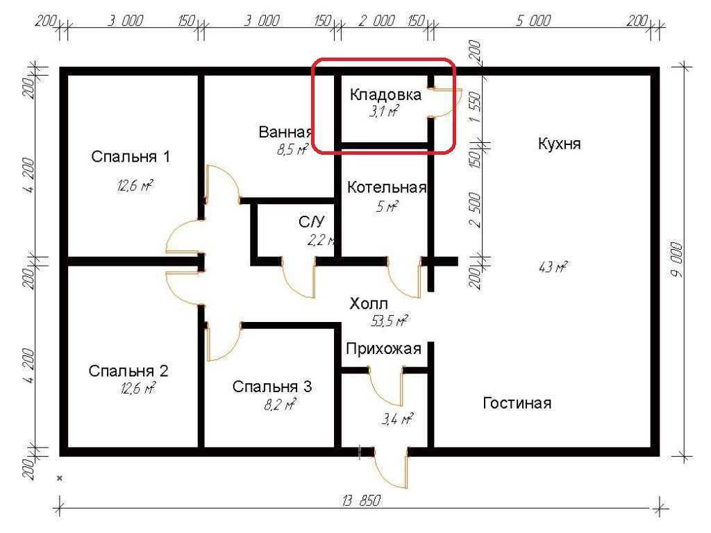Одноэтажный дом 10×10: планировка комнат, варианты проектов