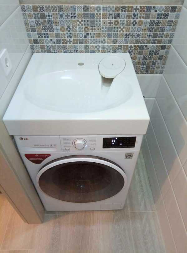 Раковина со столешницей в ванную комнату над стиральной машиной