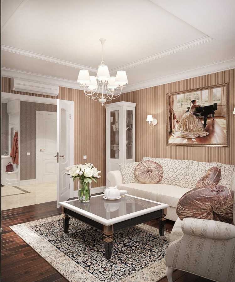 Интерьер гостиной в классическом стиле. дизайн, фото