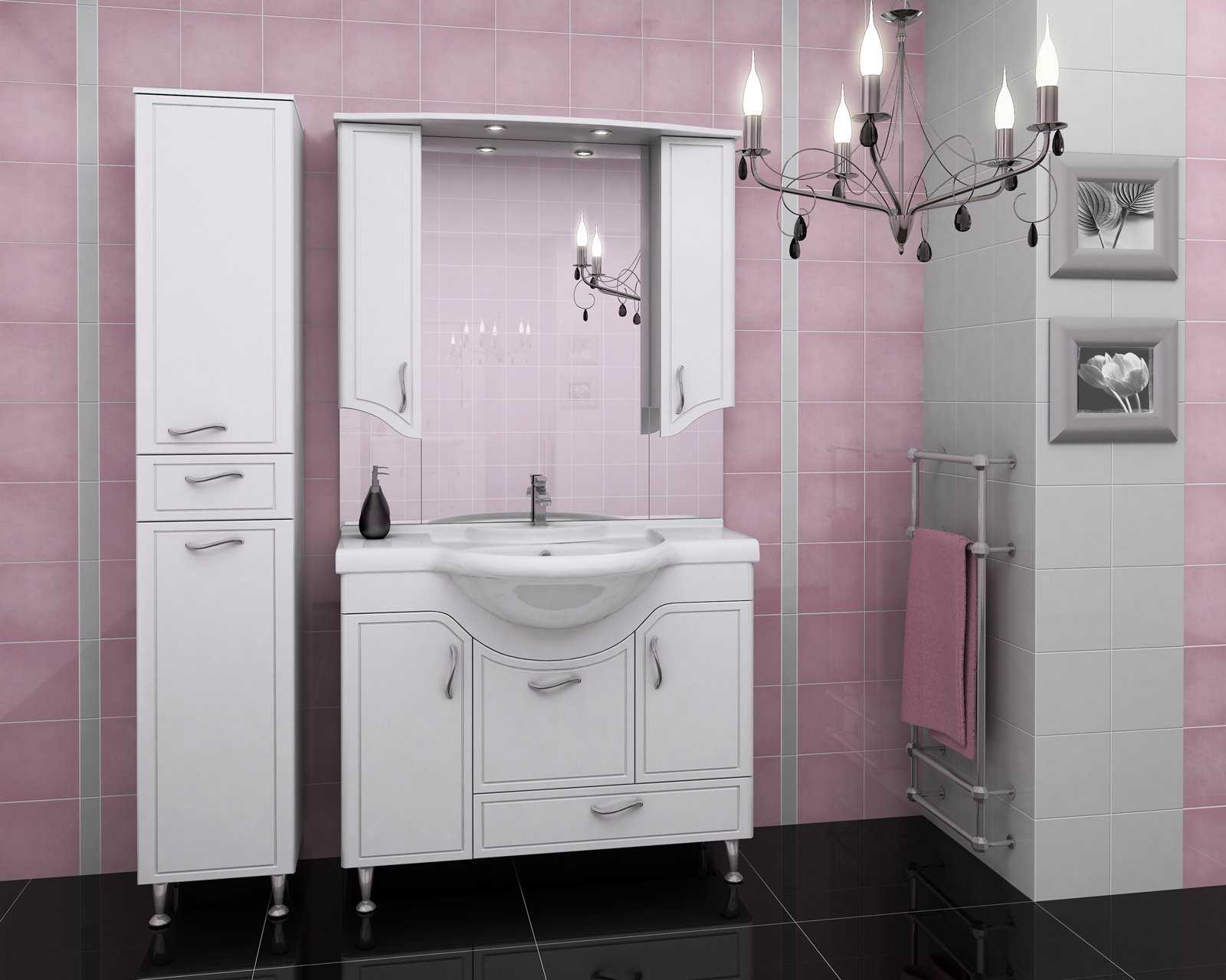 Ванны, раковины, мебель для ванной: качественные комплекты с тумбой и зеркалом, комнаты с прямоугольными накладными двумя чашами