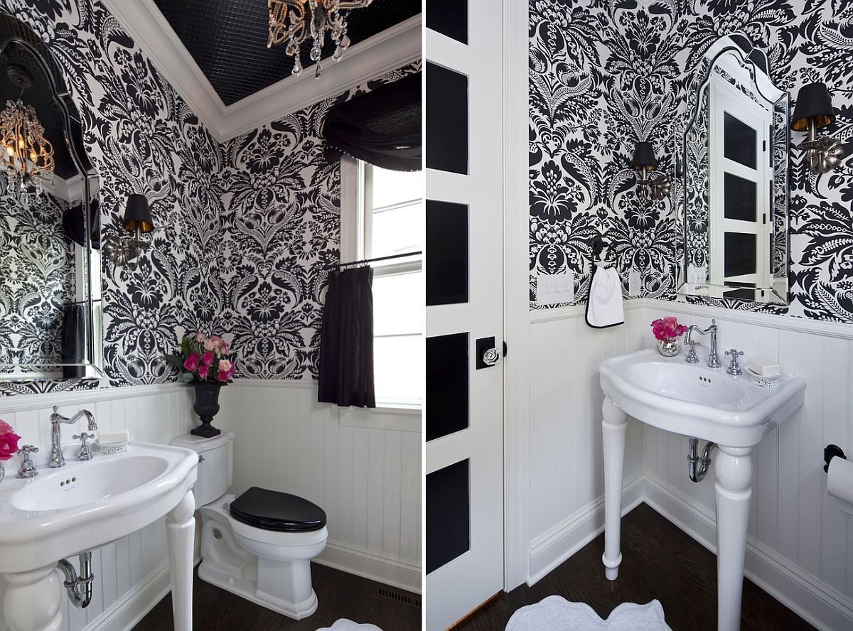 Дизайн черно-белой ванной комнаты +75 фото примеров