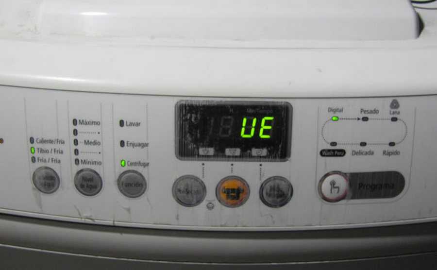 Ошибка ue на стиральной машине samsung