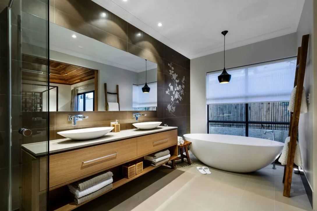Сочетание цветов плитки в ванной комнате: фото дизайна интерьеров и идеи для вдохновения — ivd.ru