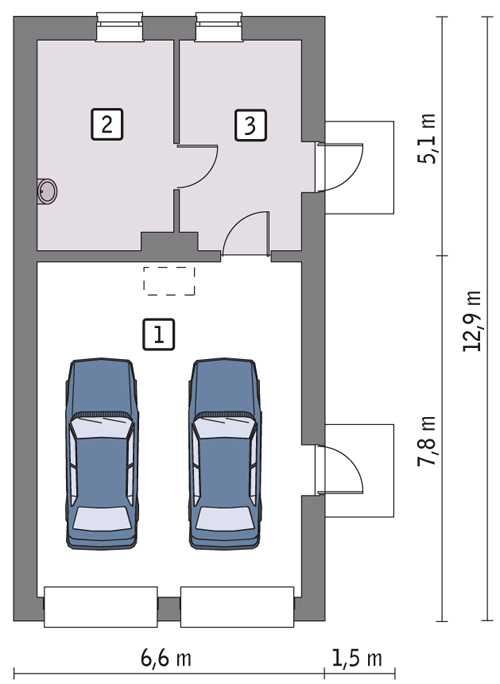 Как построить гараж на 2 машины: размер, оптимальная ширина, план, чертежи и фото