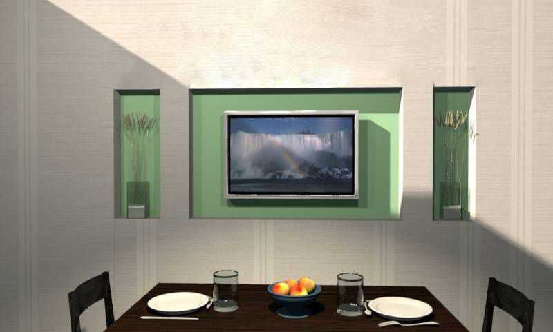 Варианты размещения телевизора на кухне (47 фото)