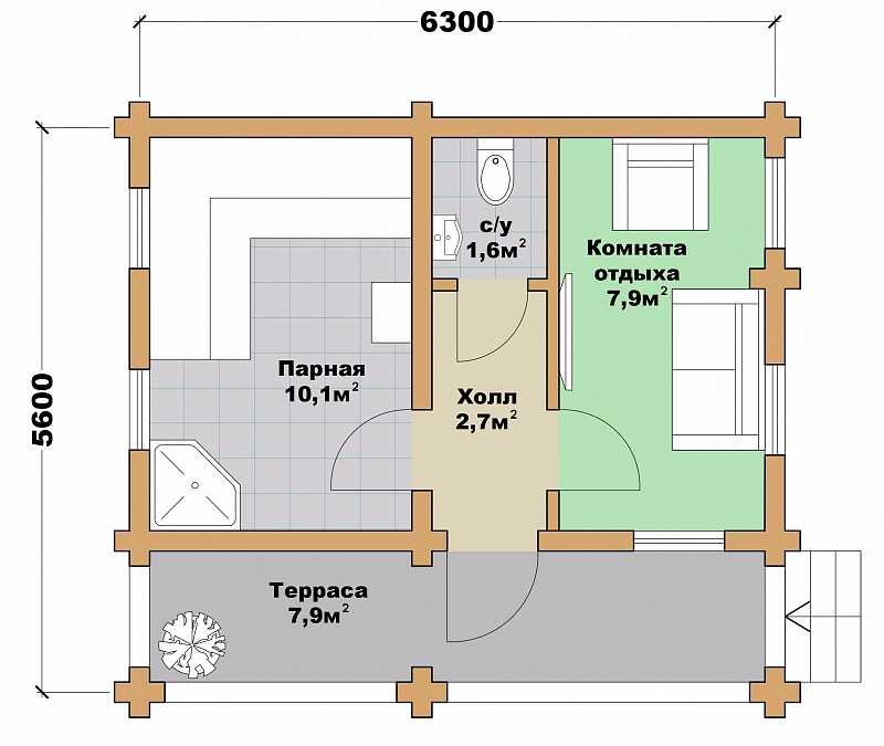 Планировки бань с комнатой отдыха: план с верандой и бассейном, с туалетом и душевой, схемы и примеры в интерьере