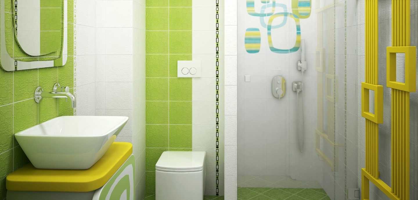 Дизайн ванной с зеленой плиткой: необычные свежие решения