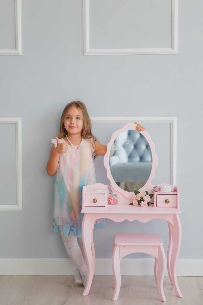Детский туалетный столик: игрушечный стол для детей, деревянная мебель в комнату подростка, отзывы