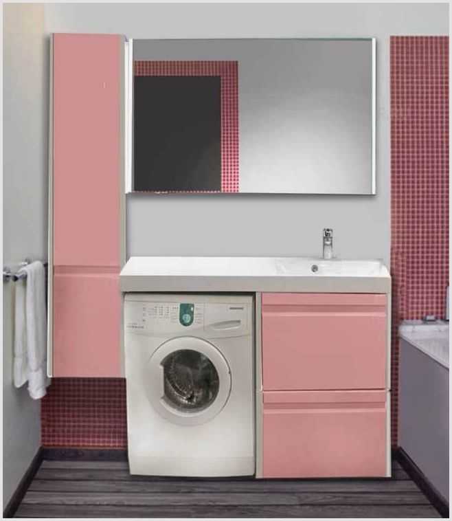 Раковина со столешницей под стиральную машину (50 фото): в ванную комнату под одной столешницей, модели с тумбой, как установить своими руками, единая с умывальником