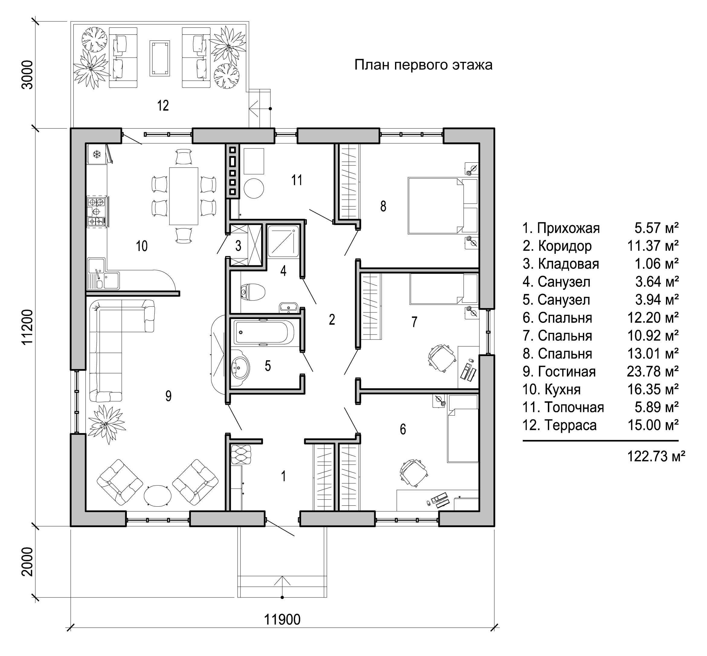 Фото планировки одноэтажного дома 10 на 10: грамотный проект