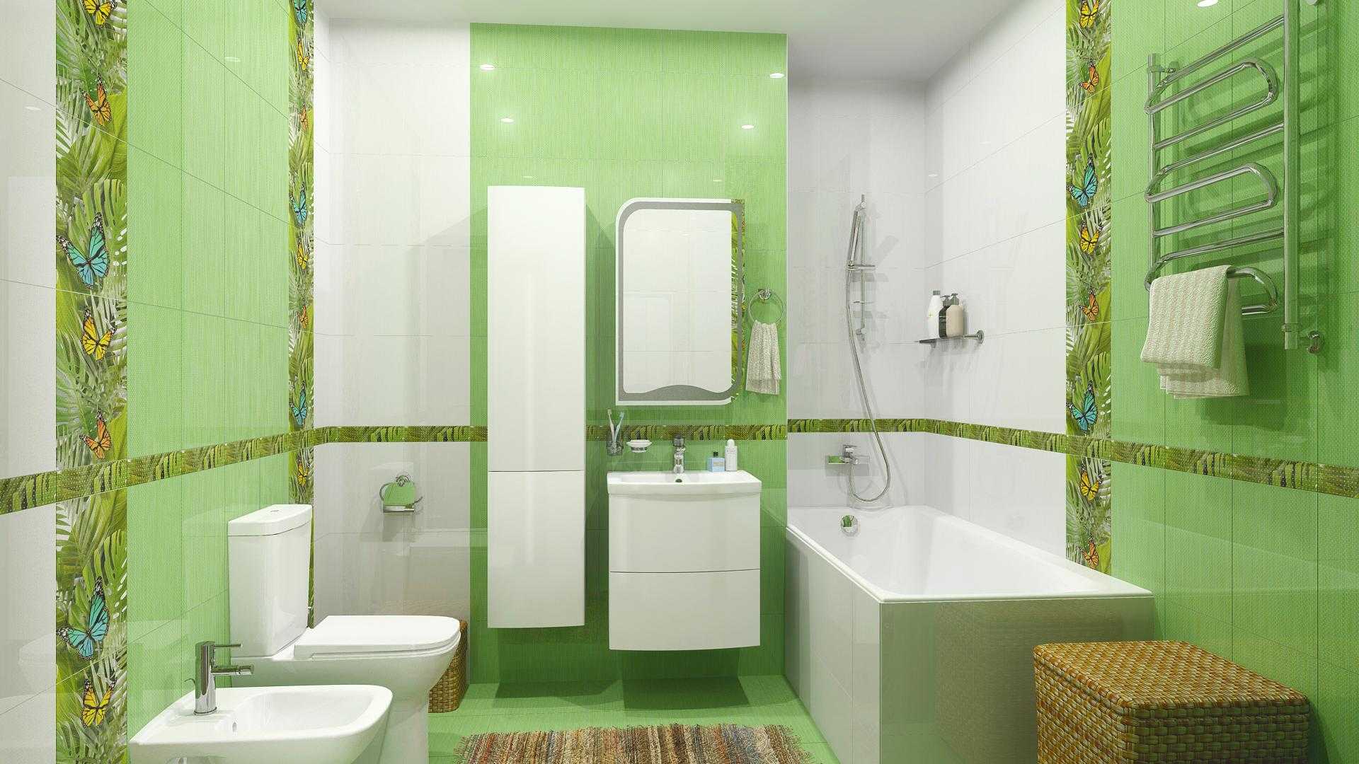 Зеленая плитка для ванной комнаты: выбор и ее укладка