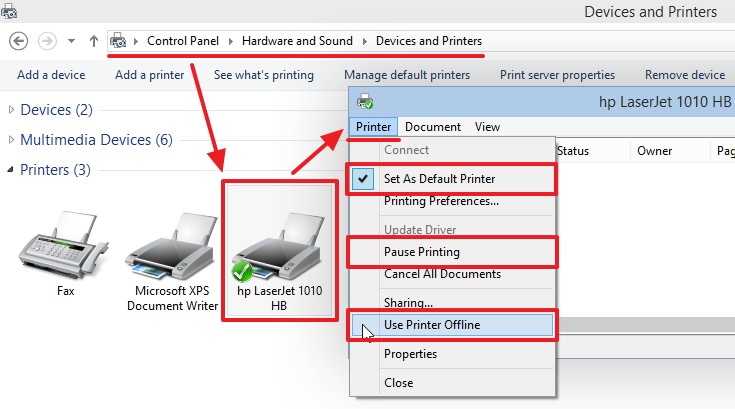 Статус: "принтер отключен". как включить устройство? несколько простых советов. почему не печатает принтер, если он подключен к компьютеру