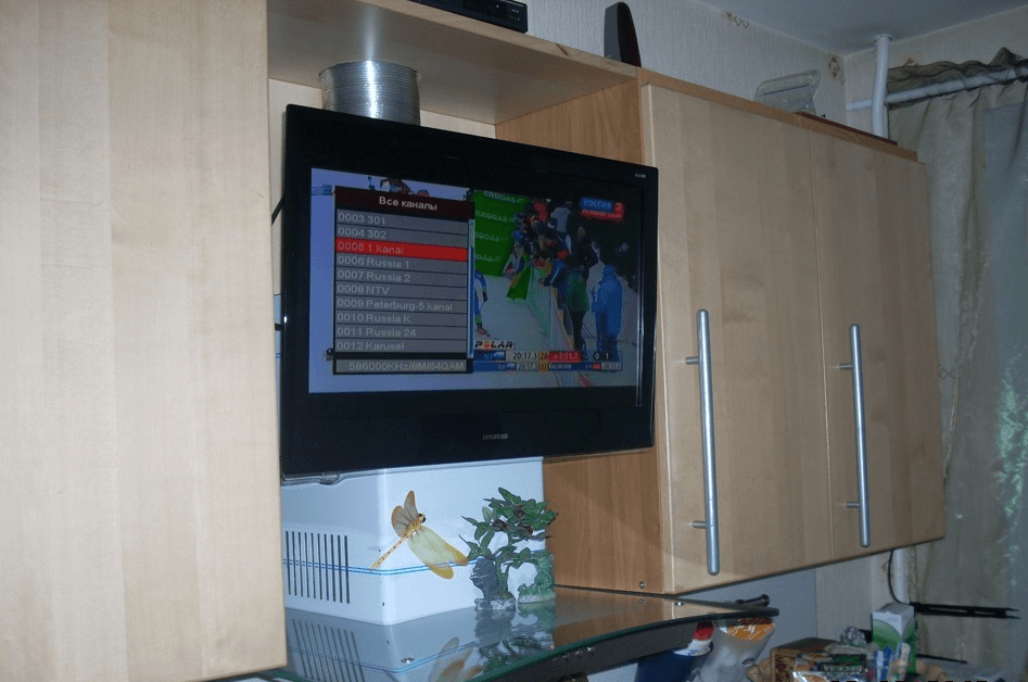 Телевизор на кухне: варианты размещения с фото удачных идей